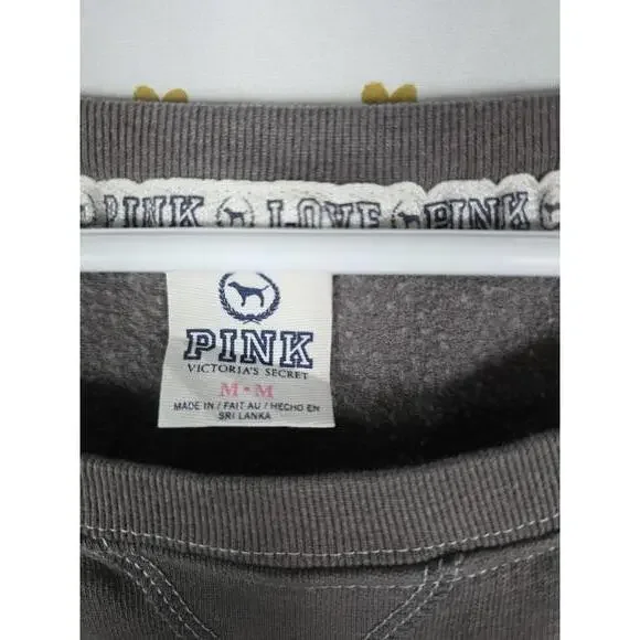 PINK Victoria's Secret Gray Cropped Sweatshirt - Picture 3 of 5